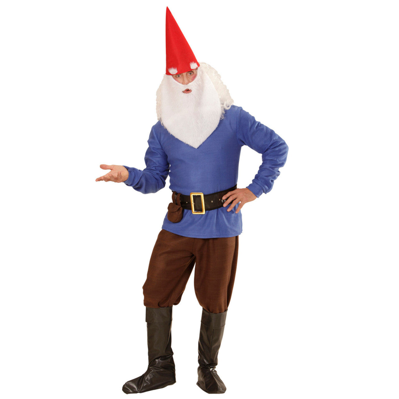 Op deze afbeelding zie je een Kostuums, van het merk Widmann. Tuin Kabouter Blauw Man Kostuum