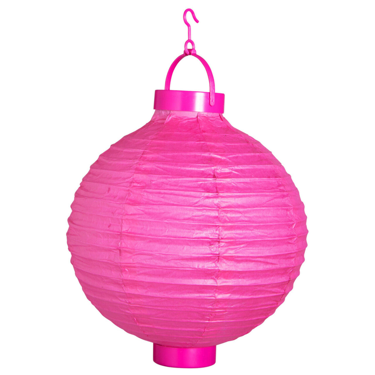 Op deze afbeelding zie je een Decoratie, van het merk Widmann. Feestelijke Lampion Met Licht 30 Centimeter Roze