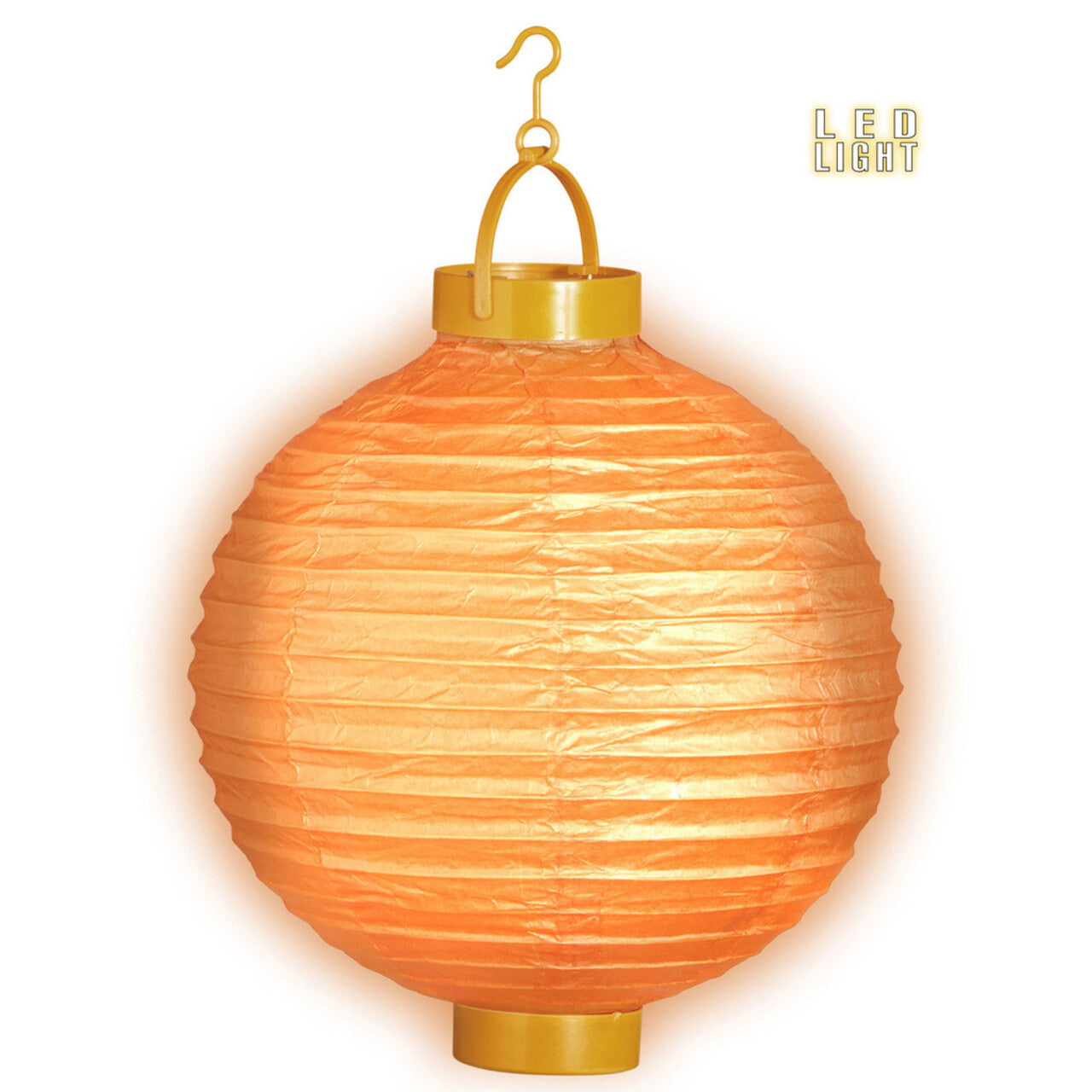 Op deze afbeelding zie je een Decoratie, van het merk Widmann. Feestelijke Lampion Met Licht 30 Centimeter Oranje