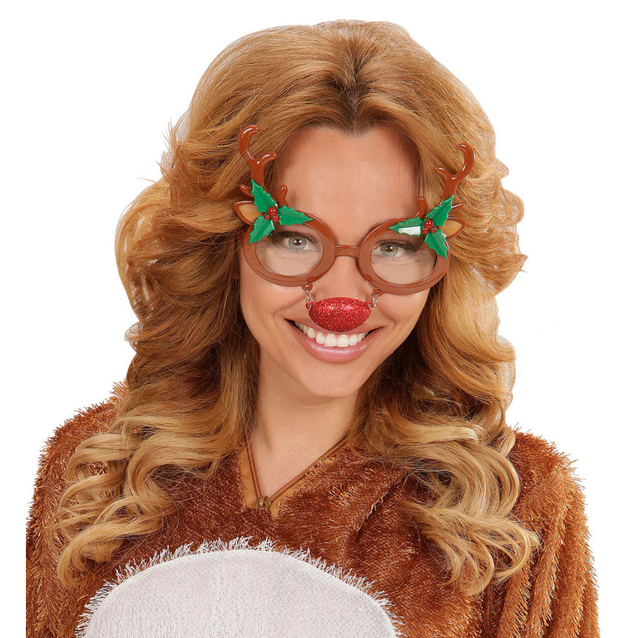 Op deze afbeelding zie je een Accessoires, van het merk Widmann. X-Mas Bril, Rendier