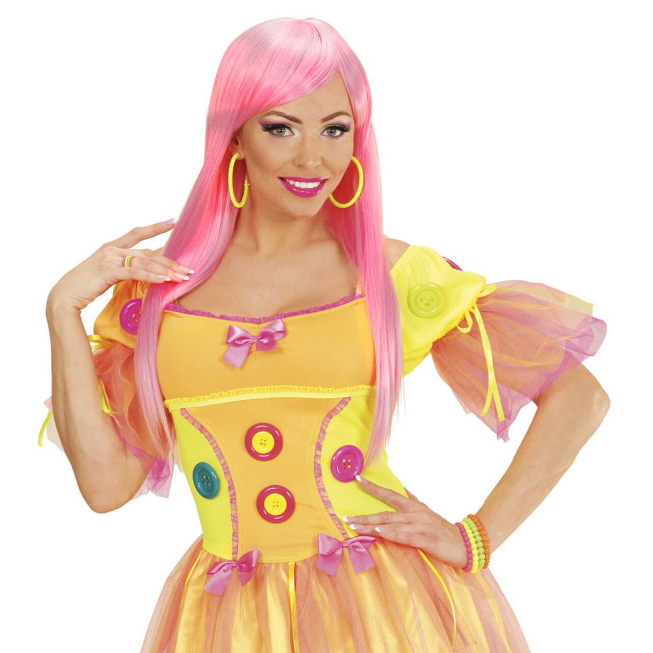 Op deze afbeelding zie je een Accessoires, van het merk Widmann. Rock Chick Set Van 4 Neon Ringen