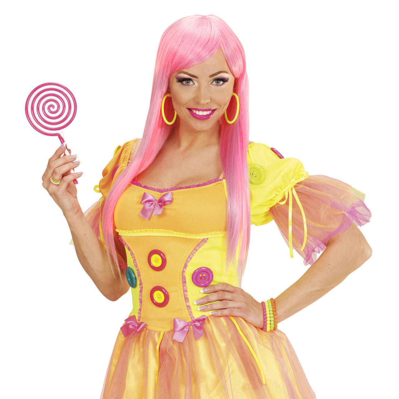 Op deze afbeelding zie je een Accessoires, van het merk Widmann. Rock Chick Set Van 4 Neon Ringen