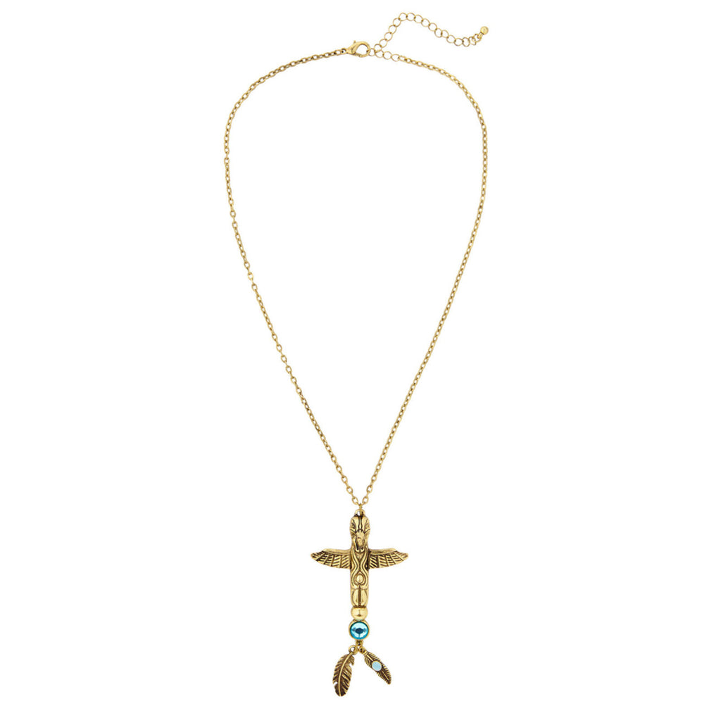 Op deze afbeelding zie je een Accessoires, van het merk Widmann. Indiaanse Ketting Totempaal Met Steen