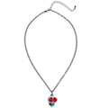 Happy Halloween Ketting Azuur Schedel Met Rode Ogen