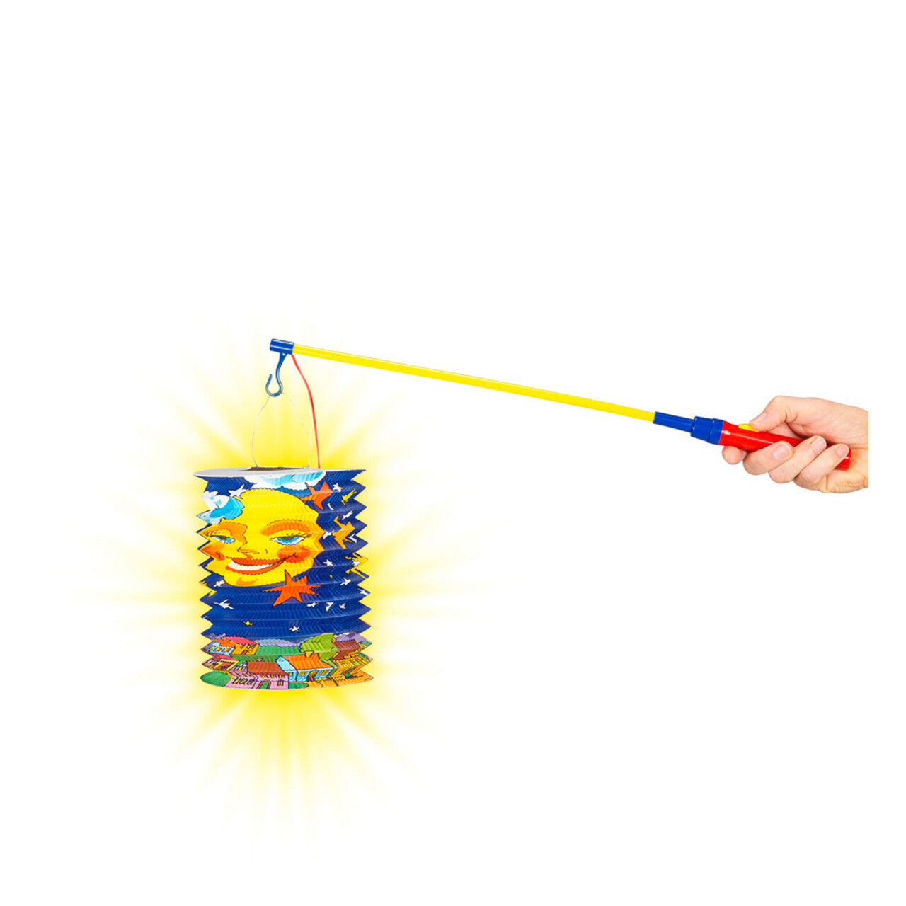 Op deze afbeelding zie je een Decoratie, van het merk Widmann. Sint Maarten Lampionstok Met Licht, 50cm