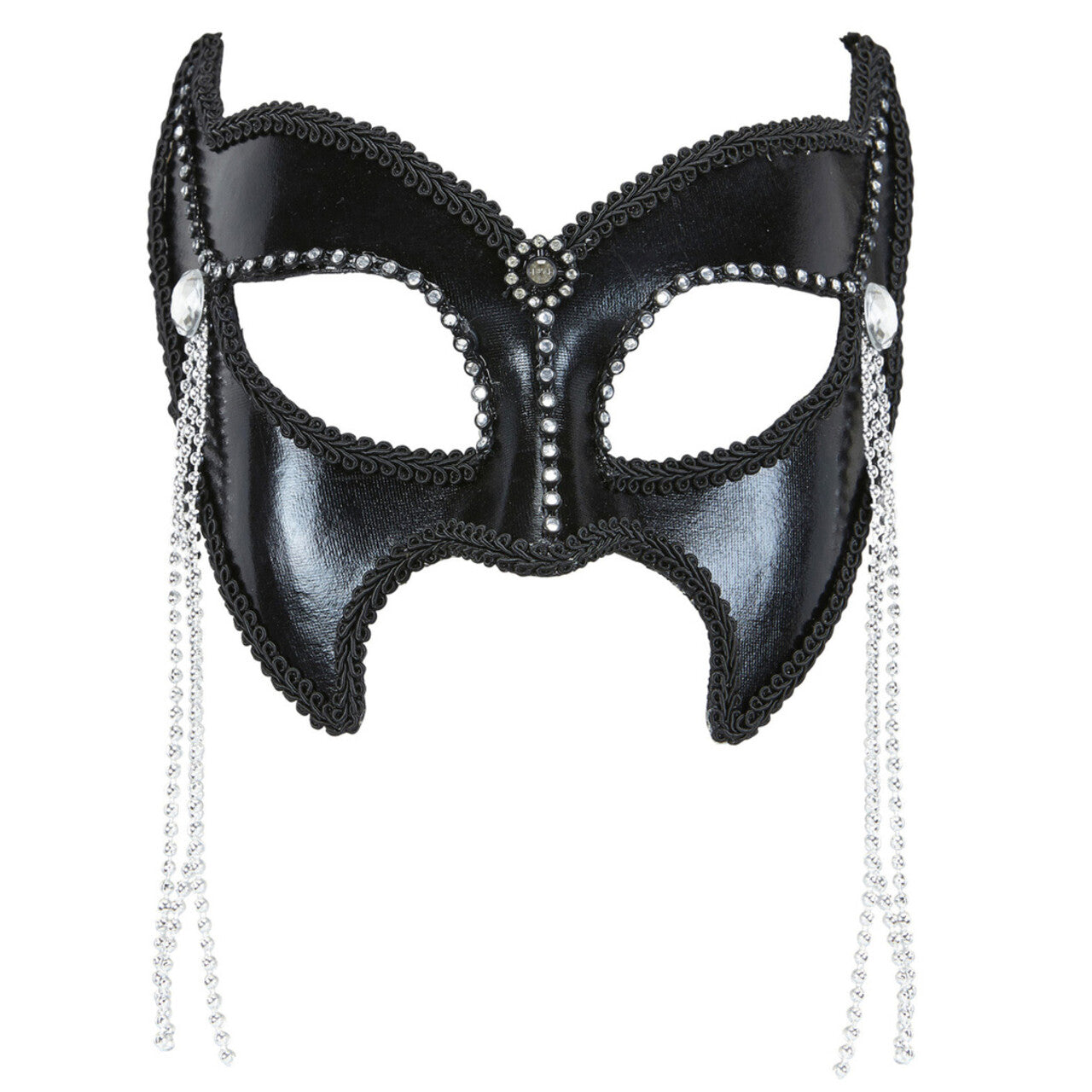 Op deze afbeelding zie je een Accessoires, van het merk Widmann. Dominatrix Oogmasker Sm Fashion Met Strass En Stenen, Zwart