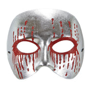 Op deze afbeelding zie je een Accessoires, van het merk Widmann. Masker Psychopaat Zilver Met Bloedende Ogen Bloody Pierot