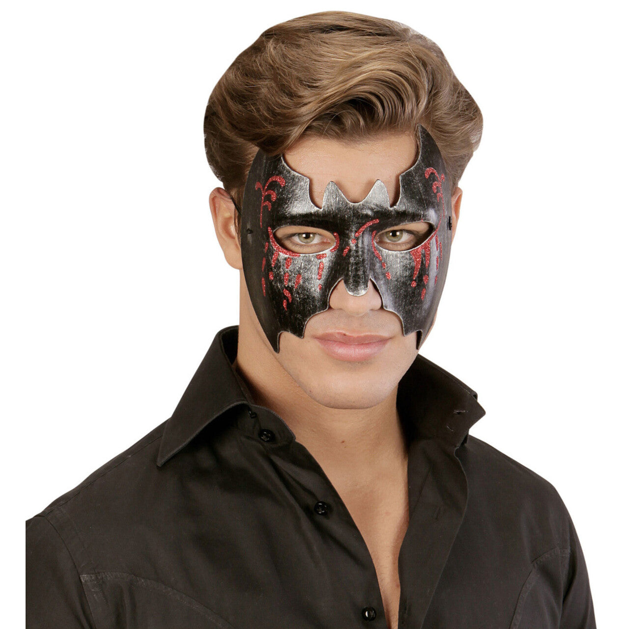Op deze afbeelding zie je een Accessoires, van het merk Widmann. Transsylvanie Masker Vleermuis Met Bloedende Ogen