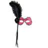 Samba Oogmasker Brazilie Met Veren, Neon Roze