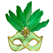 Op deze afbeelding zie je een Accessoires, van het merk Widmann. Samba Oogmasker Brazilie Met Veren En Parels, Neon Groen