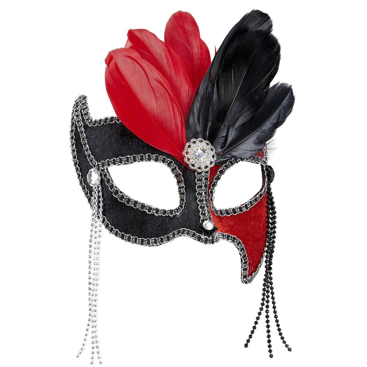 Op deze afbeelding zie je een Accessoires, van het merk Widmann. Duce Oogmasker Grand Ball, Zwart / Rood