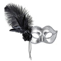 Signorina Oogmasker Venetie Zilver Met Veren