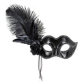 Signorina Oogmasker Venetie Zwart Met Veren