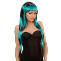 Cruella Deville Pruik, Fashion Streaks Zwart / Blauw
