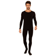 Op deze afbeelding zie je een Kostuums, van het merk Widmann. Unicolor Bodysuit Zwart Man Kostuum