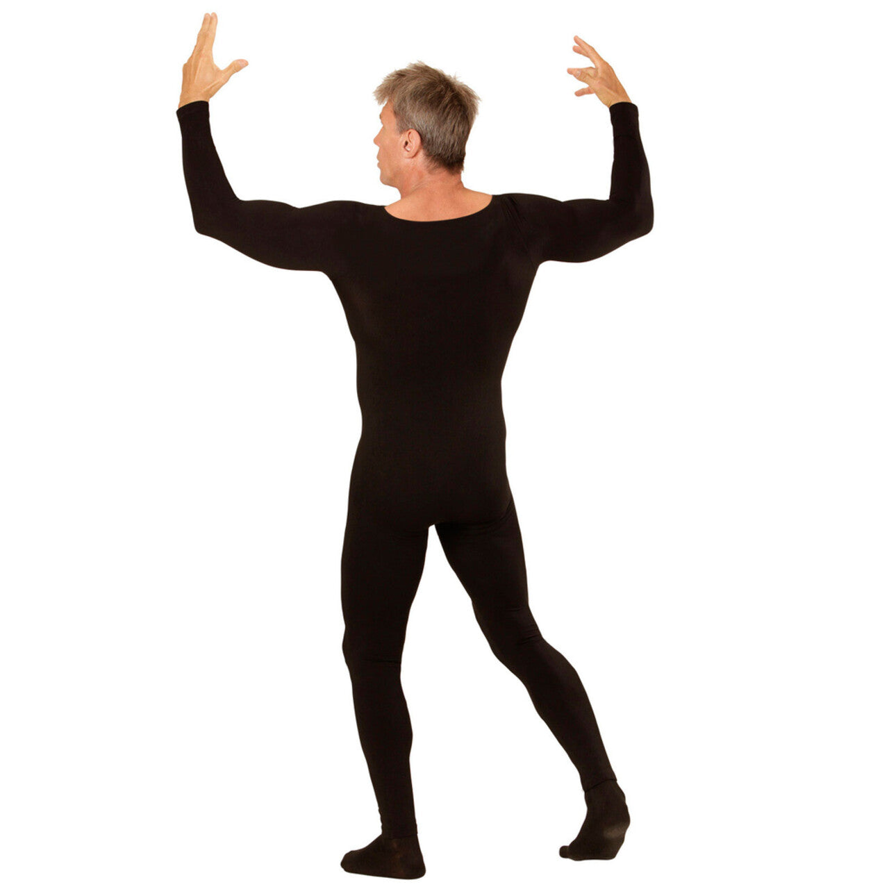 Op deze afbeelding zie je een Kostuums, van het merk Widmann. Unicolor Bodysuit Zwart Man Kostuum