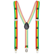 Op deze afbeelding zie je een Accessoires, van het merk Widmann. Rasta Bretels Jamaica Met Marihuana Blad