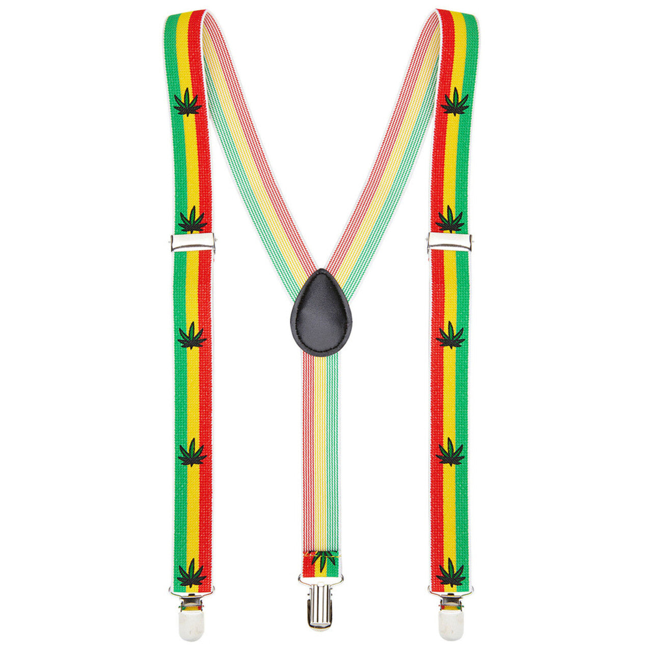 Op deze afbeelding zie je een Accessoires, van het merk Widmann. Rasta Bretels Jamaica Met Marihuana Blad