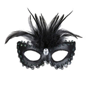 Op deze afbeelding zie je een Accessoires, van het merk Widmann. Koninklijk Oogmasker, Barones Zwart Met Stenen