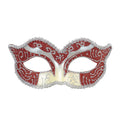Luxe Oogmasker Hertogin, Rood / Zilver Glitter