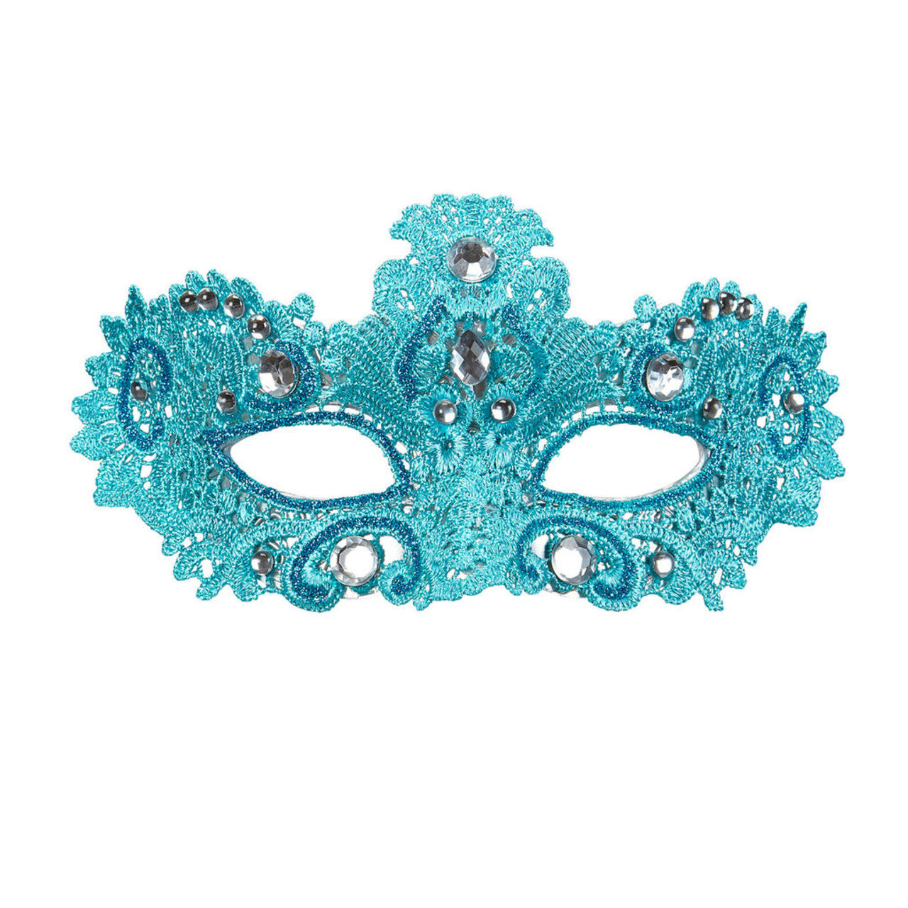 Op deze afbeelding zie je een Accessoires, van het merk Widmann. Carnaval Du Lac Oogmasker, Adelijk Azuur Met Glitters En Stenen