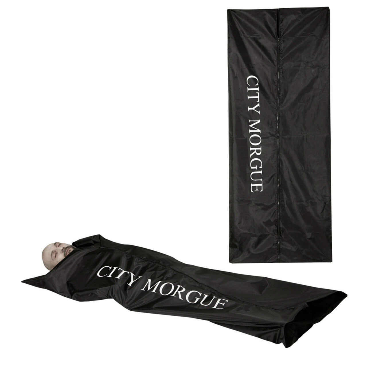 Op deze afbeelding zie je een Decoratie, van het merk Widmann. Lijkdoek 180x75 Centimeter Body Bag