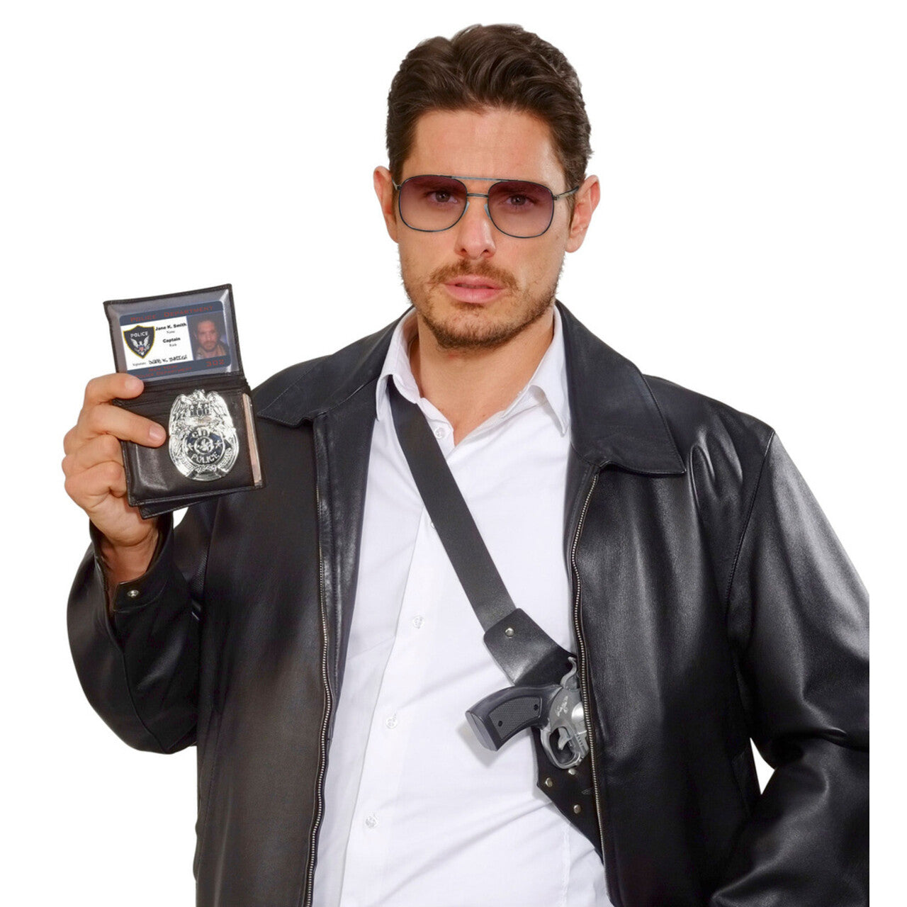 Op deze afbeelding zie je een Accessoires, van het merk Widmann. Good Cop Bad Cop Bril, 80s Karakter
