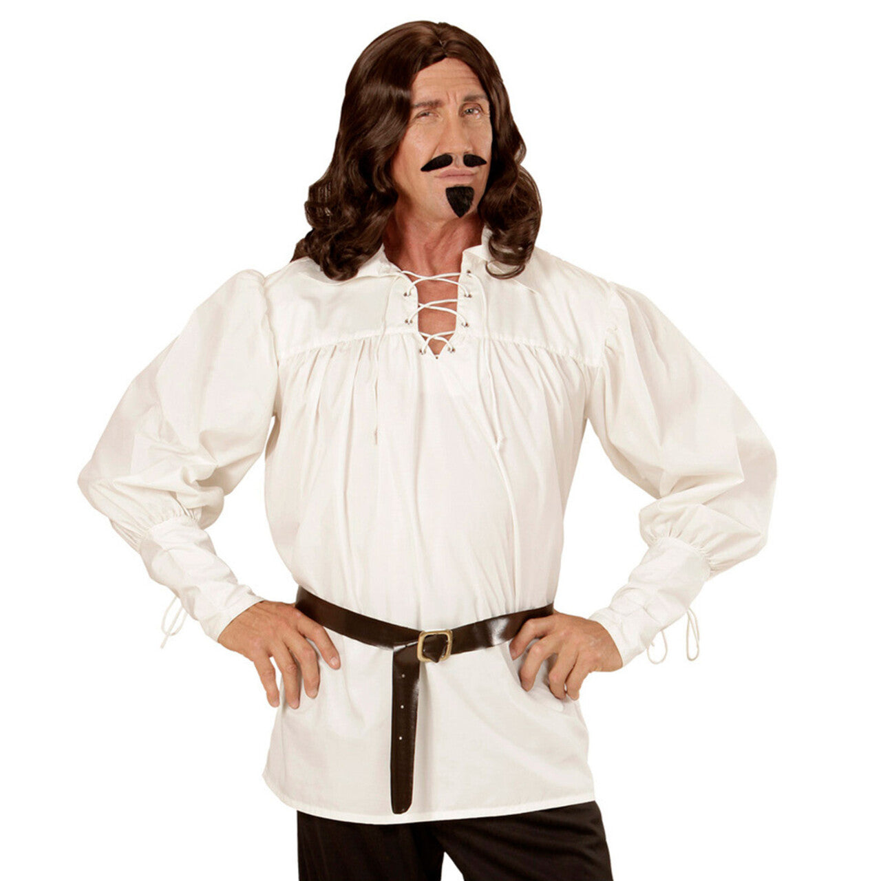 Op deze afbeelding zie je een Kostuums, van het merk Widmann. Musketier Shirt Zwaardvechter Creme Man