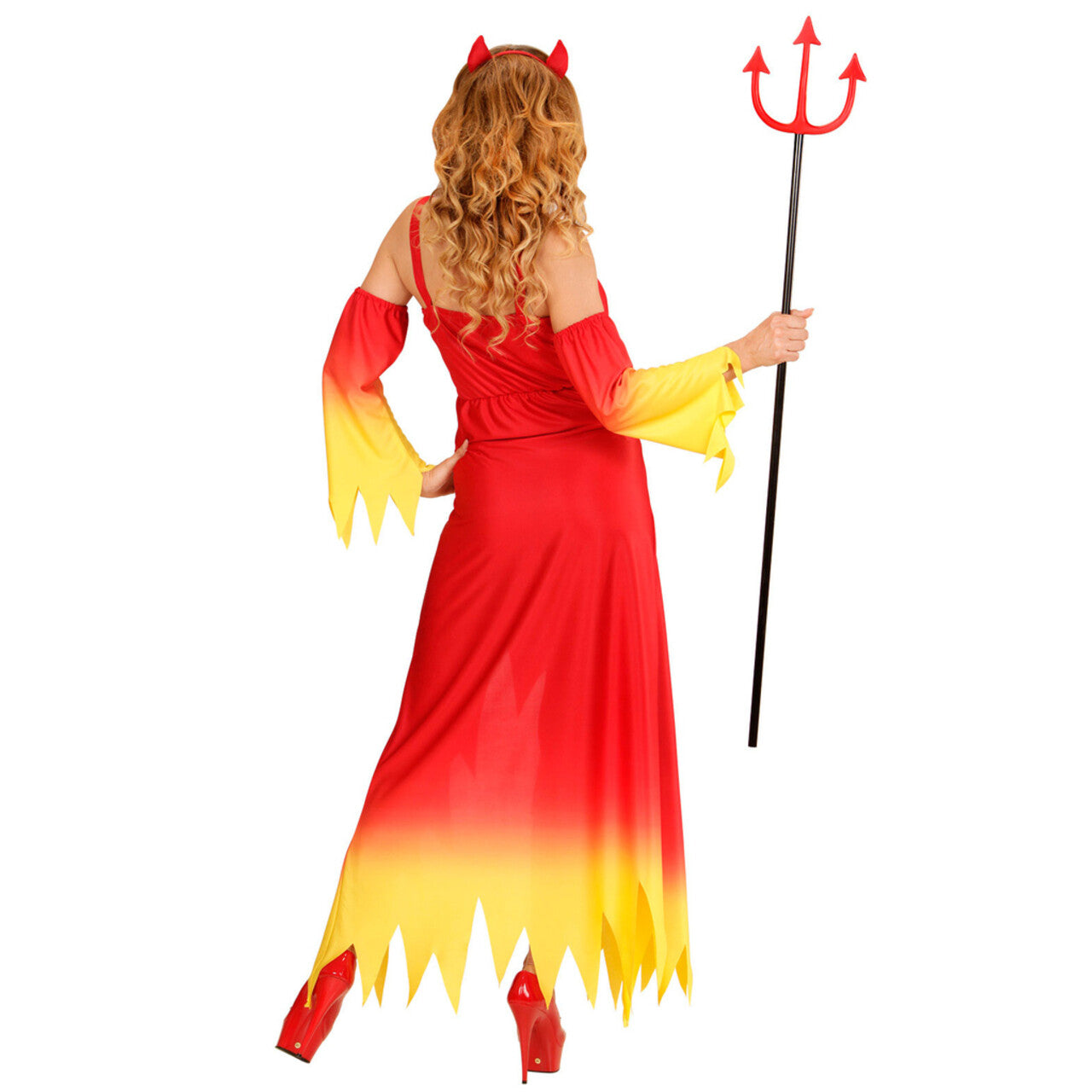 Op deze afbeelding zie je een Kostuums, van het merk Widmann. Fire Devil Duivelse Dame Vrouw Kostuum