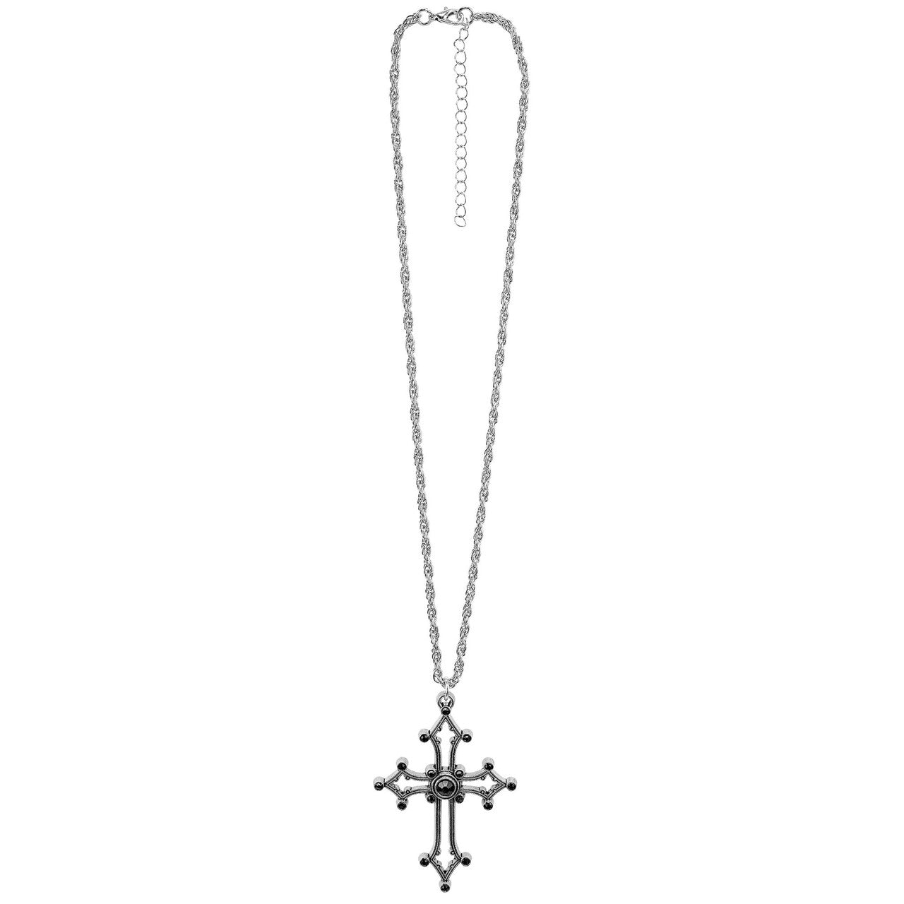Op deze afbeelding zie je een Accessoires, van het merk Widmann. Ketting Gothic Kruis Zwart