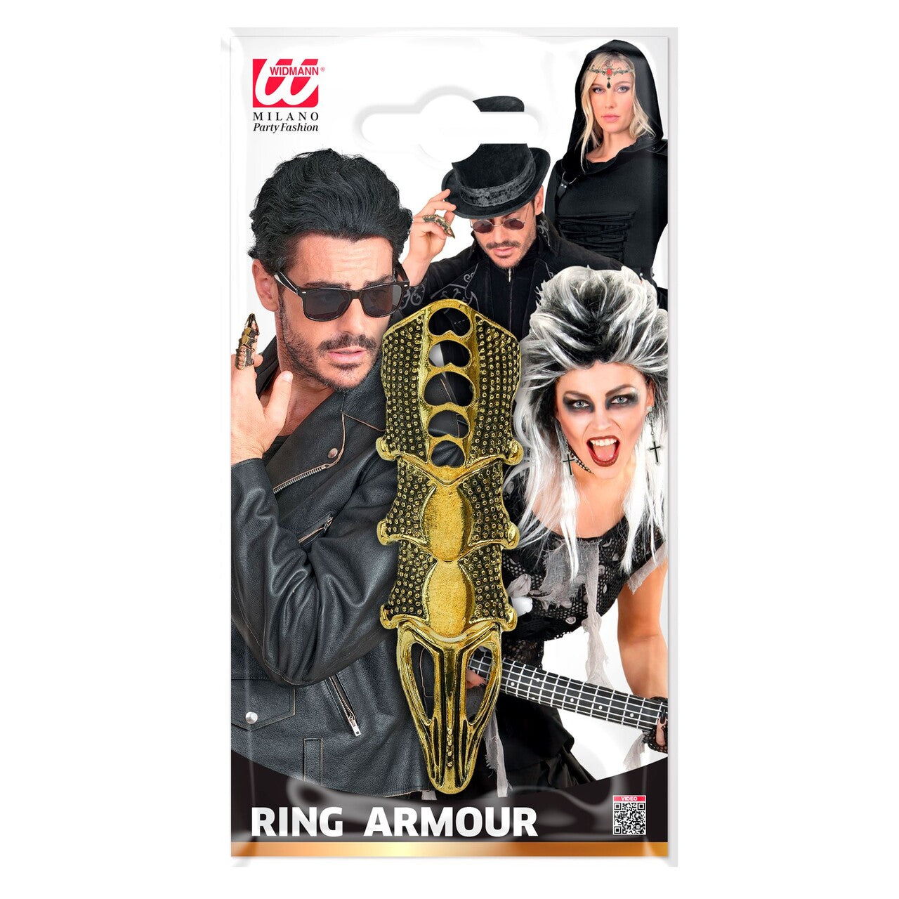 Op deze afbeelding zie je een Accessoires, van het merk Widmann. Vinger Ring Gold Rocker