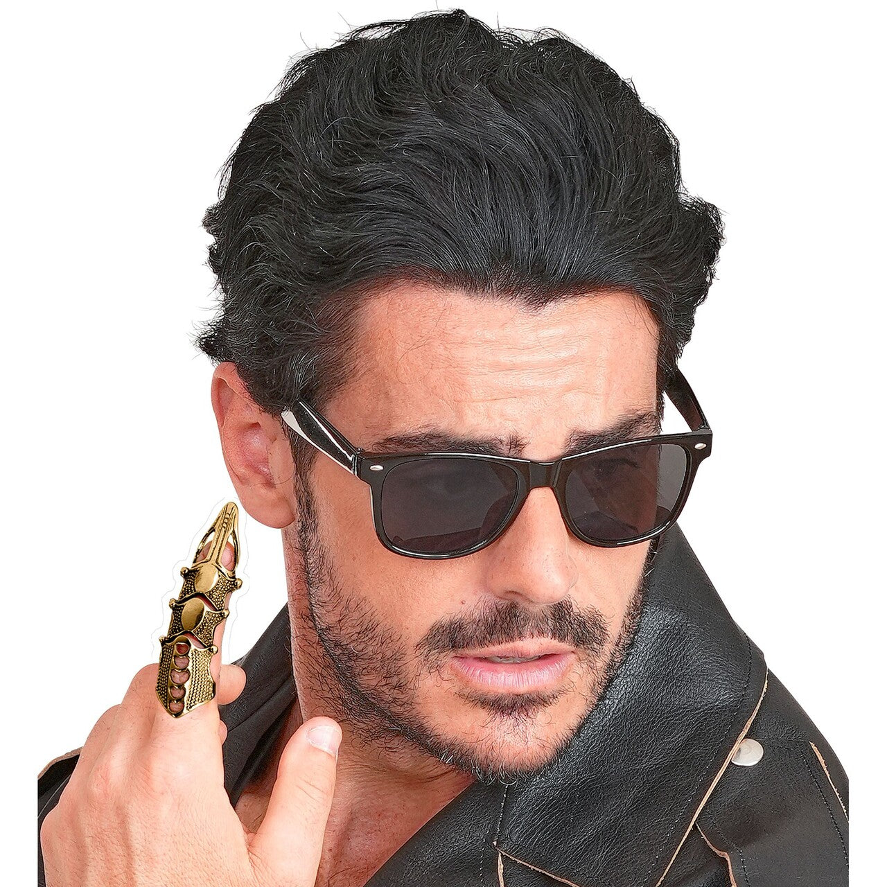 Op deze afbeelding zie je een Accessoires, van het merk Widmann. Vinger Ring Gold Rocker