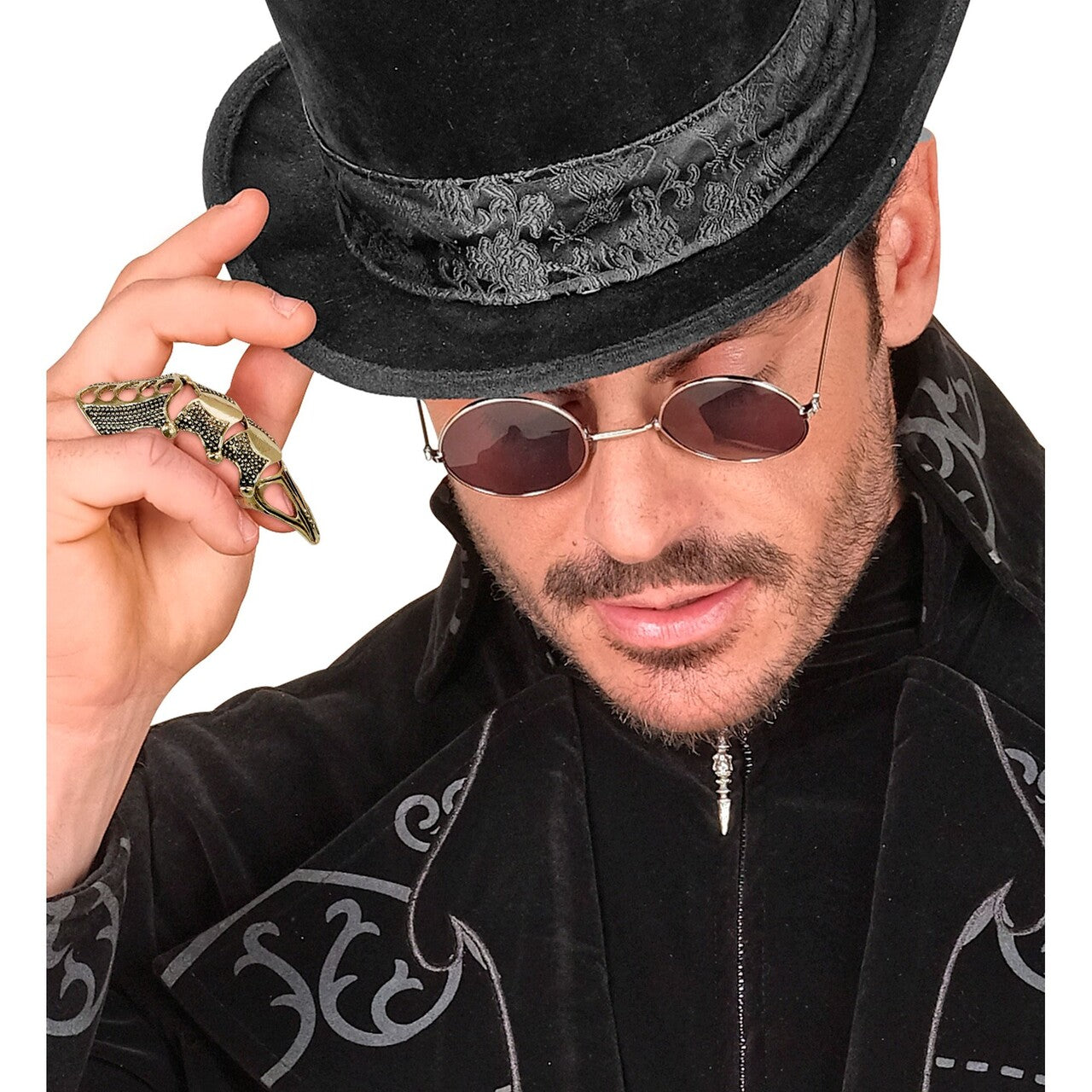 Op deze afbeelding zie je een Accessoires, van het merk Widmann. Vinger Ring Gold Rocker