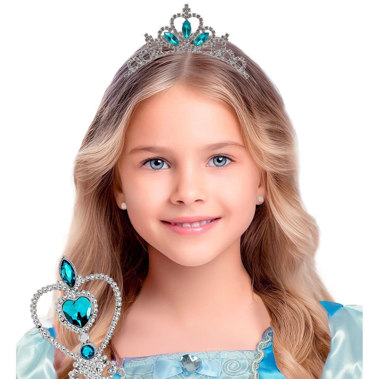 Op deze afbeelding zie je een Accessoires, van het merk Widmann. Blue Ice Princess Kind Tiara