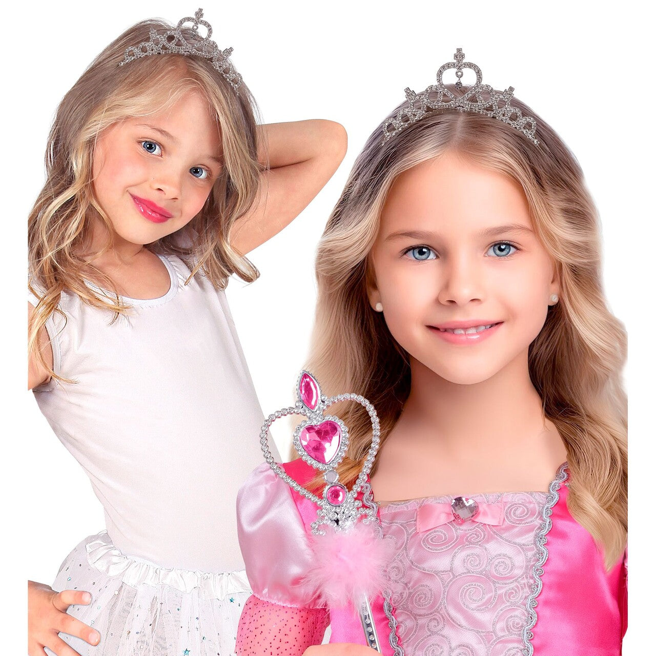 Op deze afbeelding zie je een Accessoires, van het merk Widmann. Diamond Queen Tiara Kind