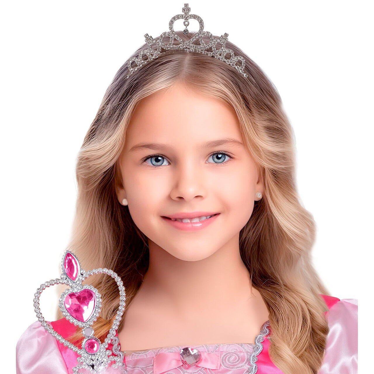 Op deze afbeelding zie je een Accessoires, van het merk Widmann. Diamond Queen Tiara Kind