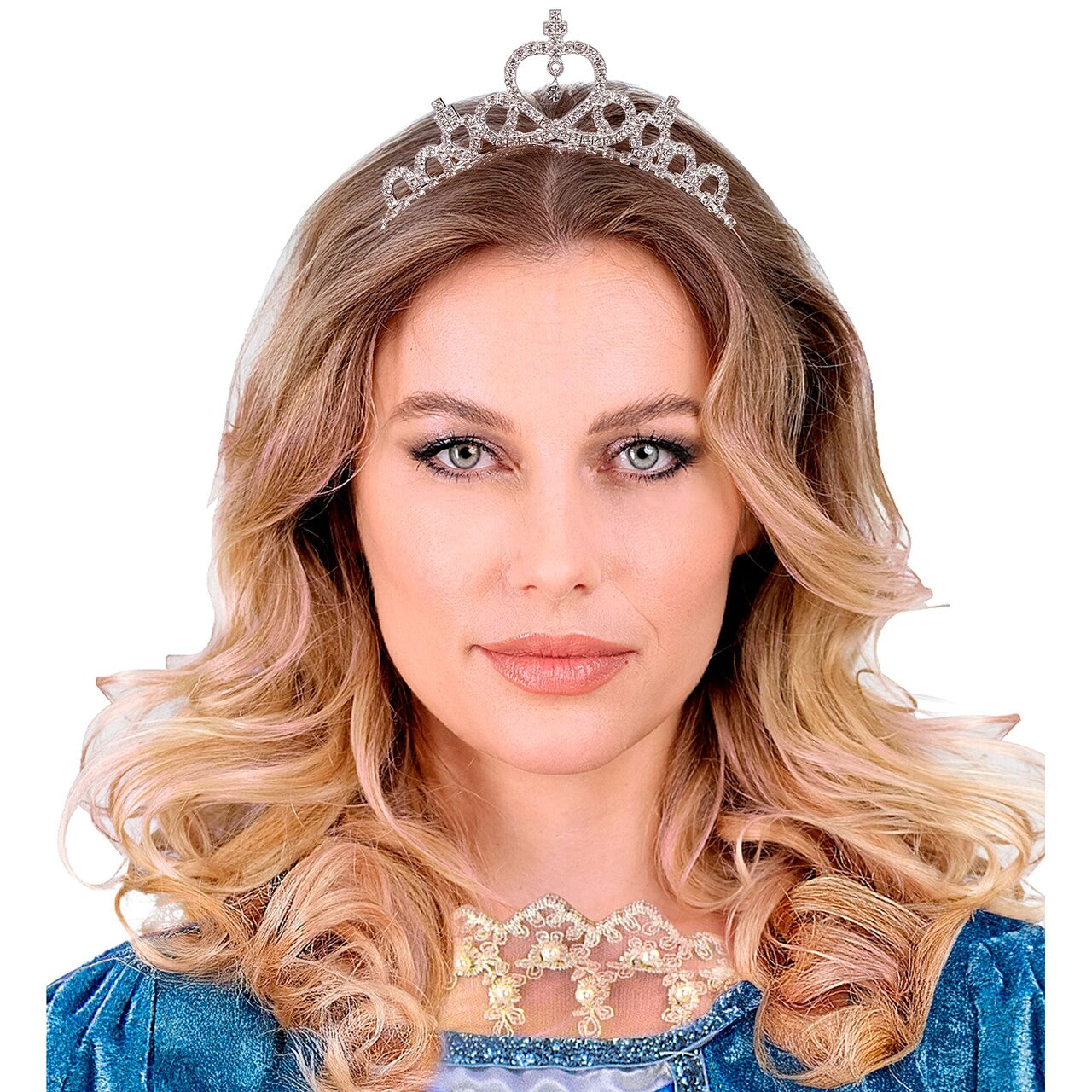 Op deze afbeelding zie je een Accessoires, van het merk Widmann. Diamond Queen Tiara Kind