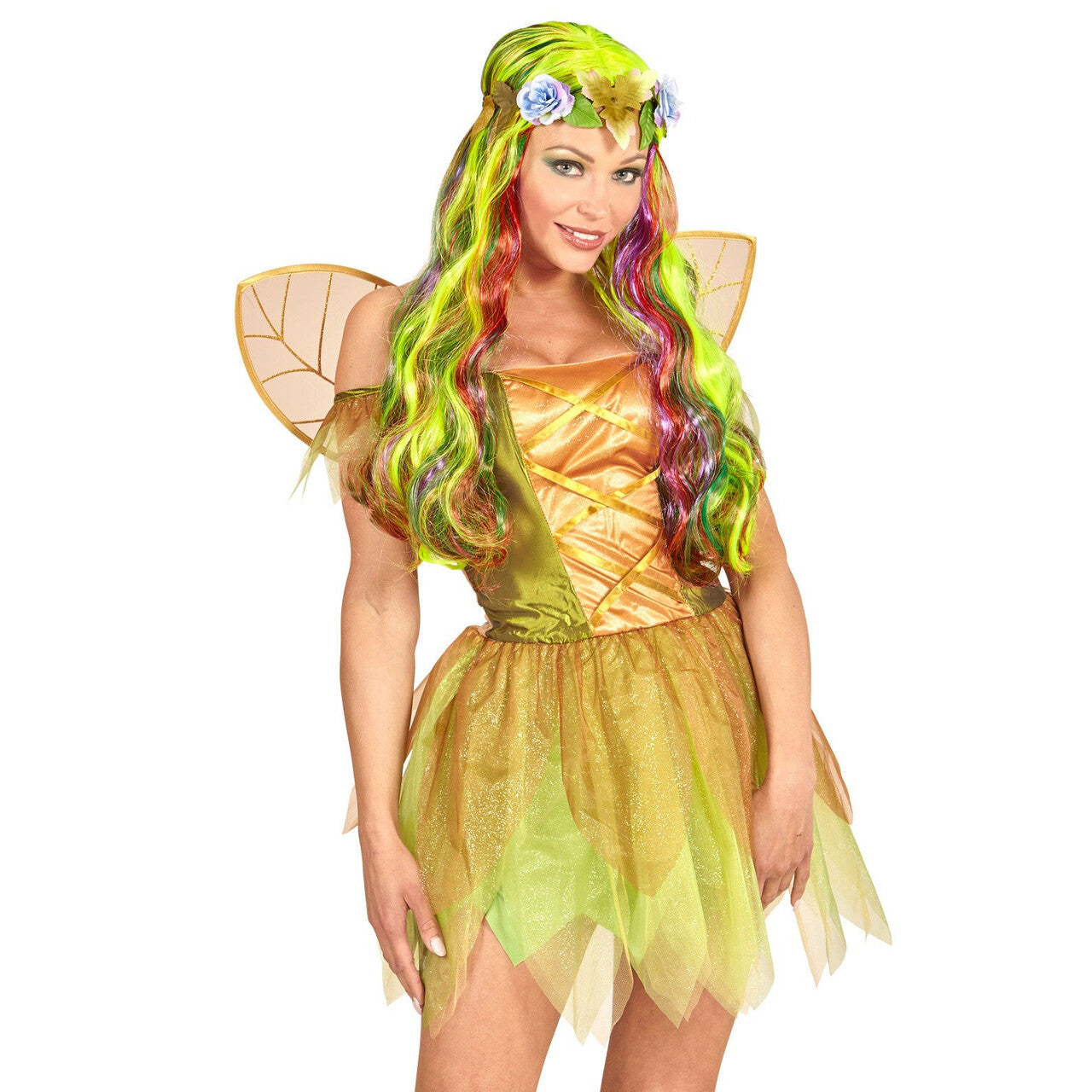 Op deze afbeelding zie je een Accessoires, van het merk Widmann. Fara Fairy Pruik, Bloemenfee