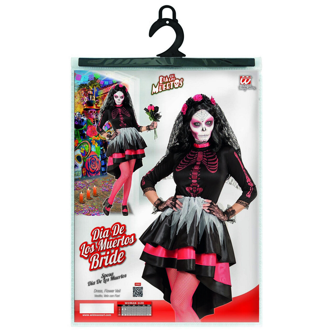Op deze afbeelding zie je een Kostuums, van het merk Widmann. Perales Bruid Dia De Los Muertos Vrouw Kostuum