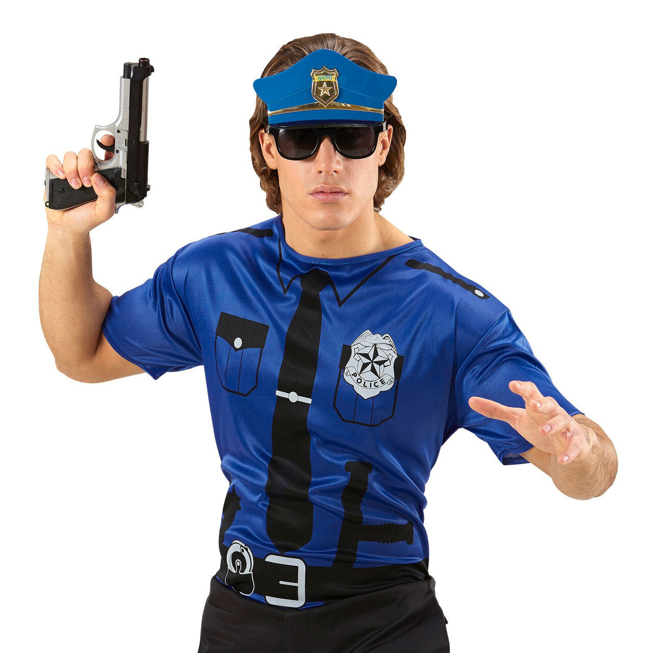 Op deze afbeelding zie je een Accessoires, van het merk Widmann. Copper Bril Met Politiepet