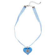 Op deze afbeelding zie je een Accessoires, van het merk Widmann. Hals Ketting Met Azuurblauw Hart En Edelweiss