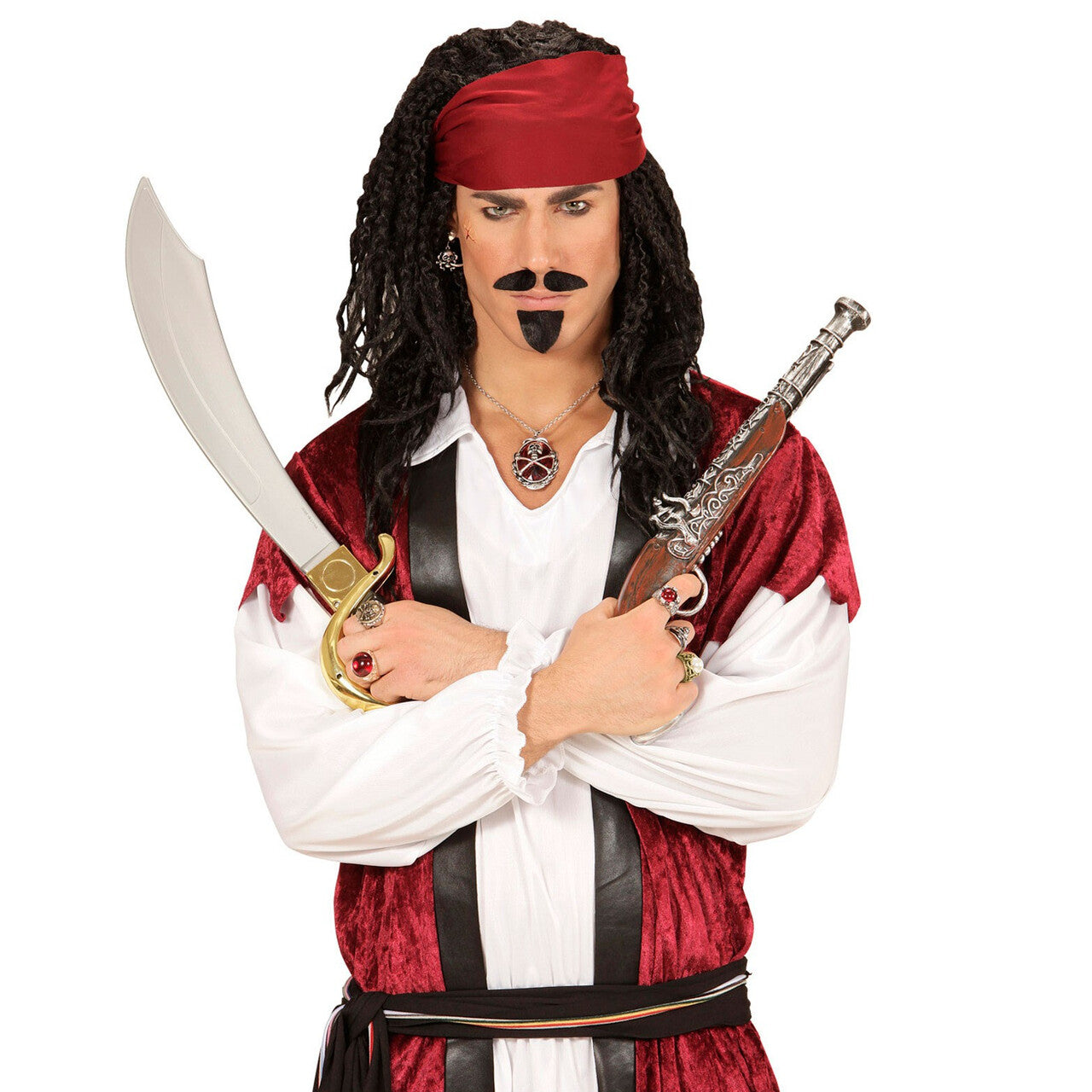 Op deze afbeelding zie je een Accessoires, van het merk Widmann. Piraten Accessoire Oorringen Piraat Schedel