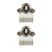 Op deze afbeelding zie je een Accessoires, van het merk Widmann. Piraten Accessoire Haarklemmen Schedel Met Botten