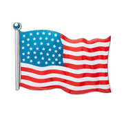 Op deze afbeelding zie je een Decoratie, van het merk Widmann. Amerikaanse Vlag USA 62x44cm