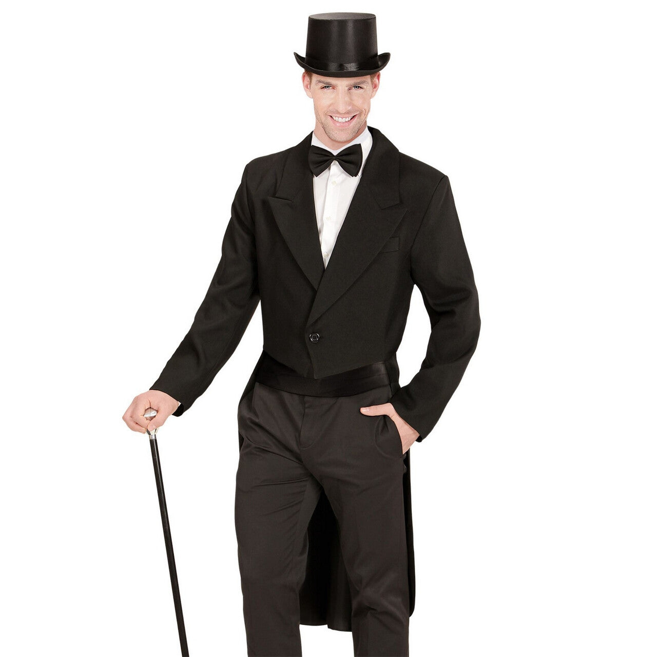 Op deze afbeelding zie je een Kostuums, van het merk Widmann. Showman Zwarte Slipjas