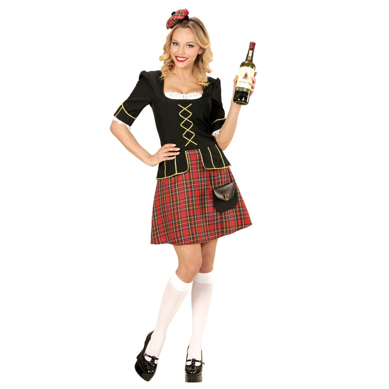 Op deze afbeelding zie je een Kostuums, van het merk Widmann. Tartan Lady Schotse Vrouw Kostuum