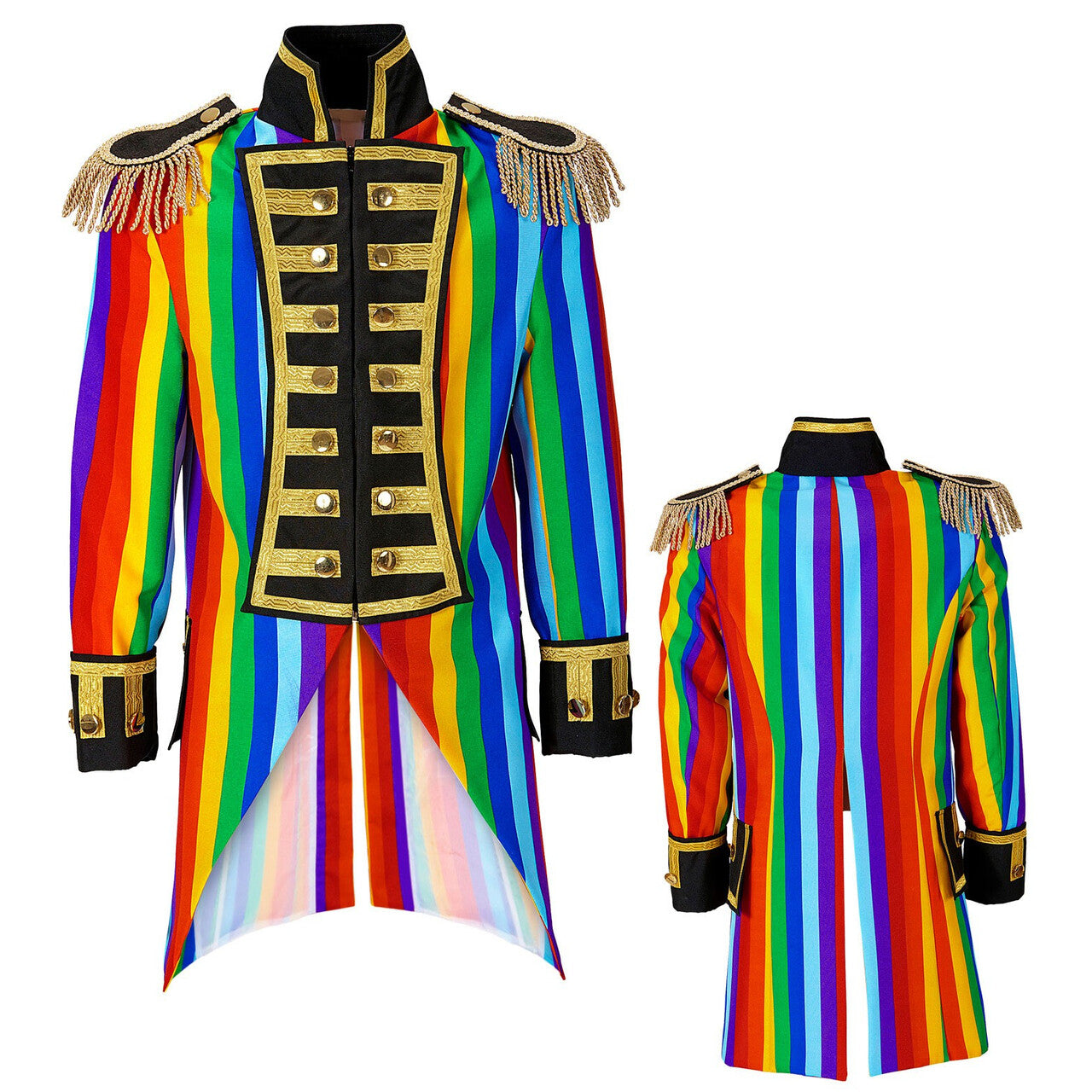 Op deze afbeelding zie je een Kostuums, van het merk Widmann. Multicolor Frackjas Regenboog Vrouw