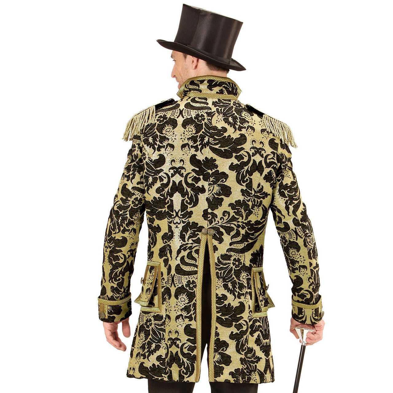 Op deze afbeelding zie je een Kostuums, van het merk Widmann. Royale Frackjas Parade Goud Man
