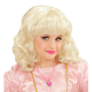 Op deze afbeelding zie je een Accessoires, van het merk Widmann. Schoonheidskoningin Pruik Prinses Kind
