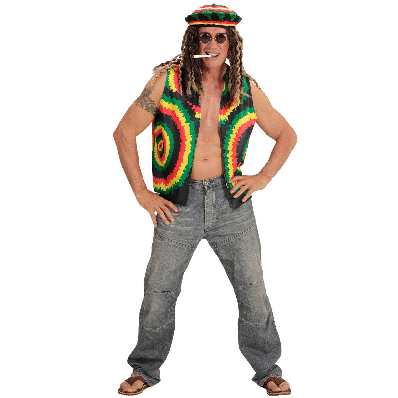Op deze afbeelding zie je een Accessoires, van het merk Widmann. Jamaica Rasta Vest